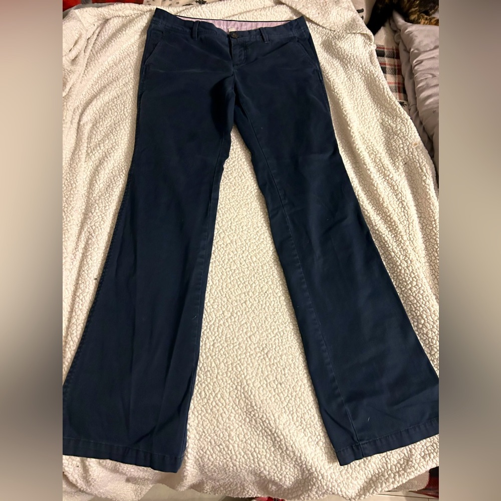 Navy blue banana republic chinos flared leg size 6